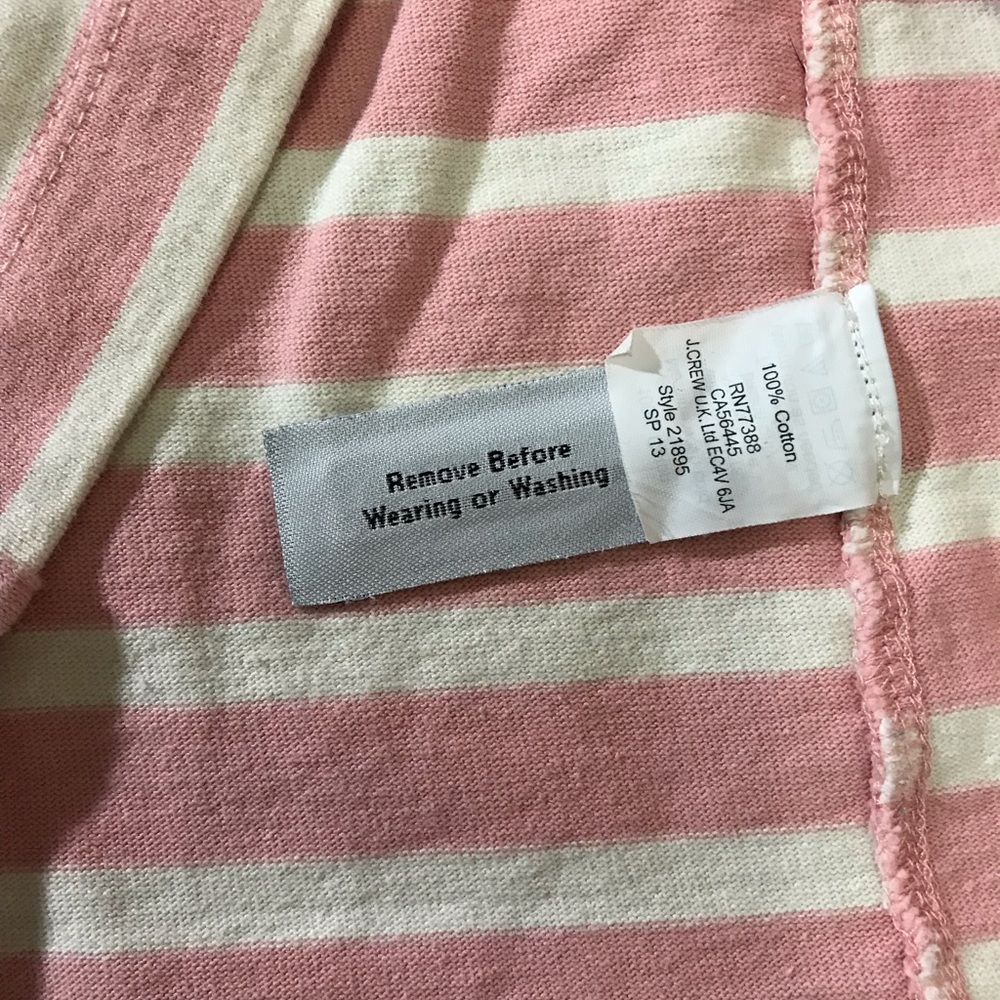 J. Crew pink and cream stripe knit top S - Picture 4 of 5